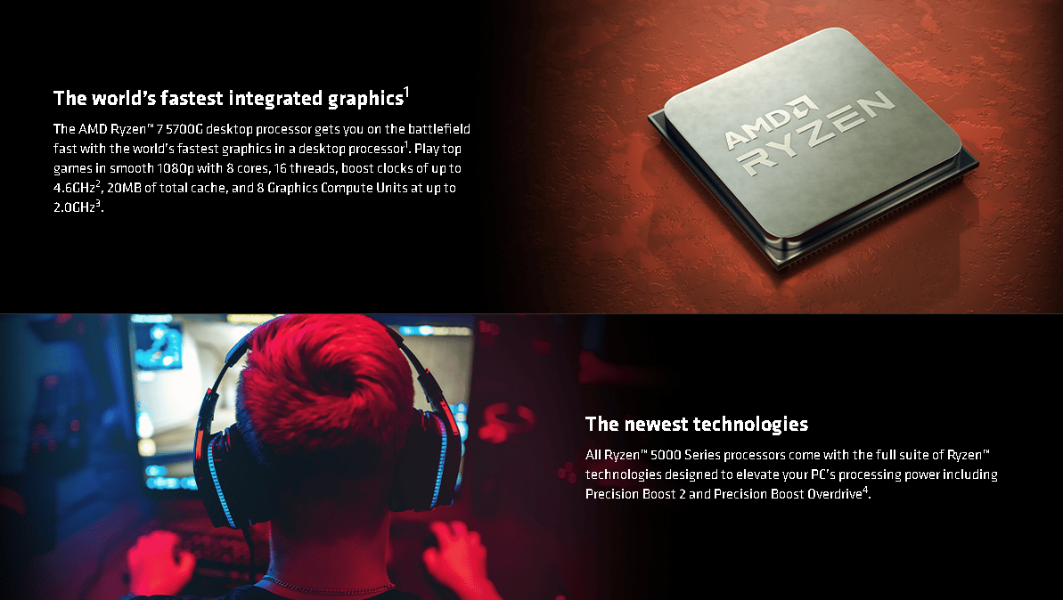 AMD Ryzen 7 5700G Processor gaming pc.